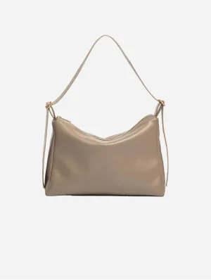 Oleatex Vegan Olive Leather Slouchy Shoulder Bag | Mocha Brown