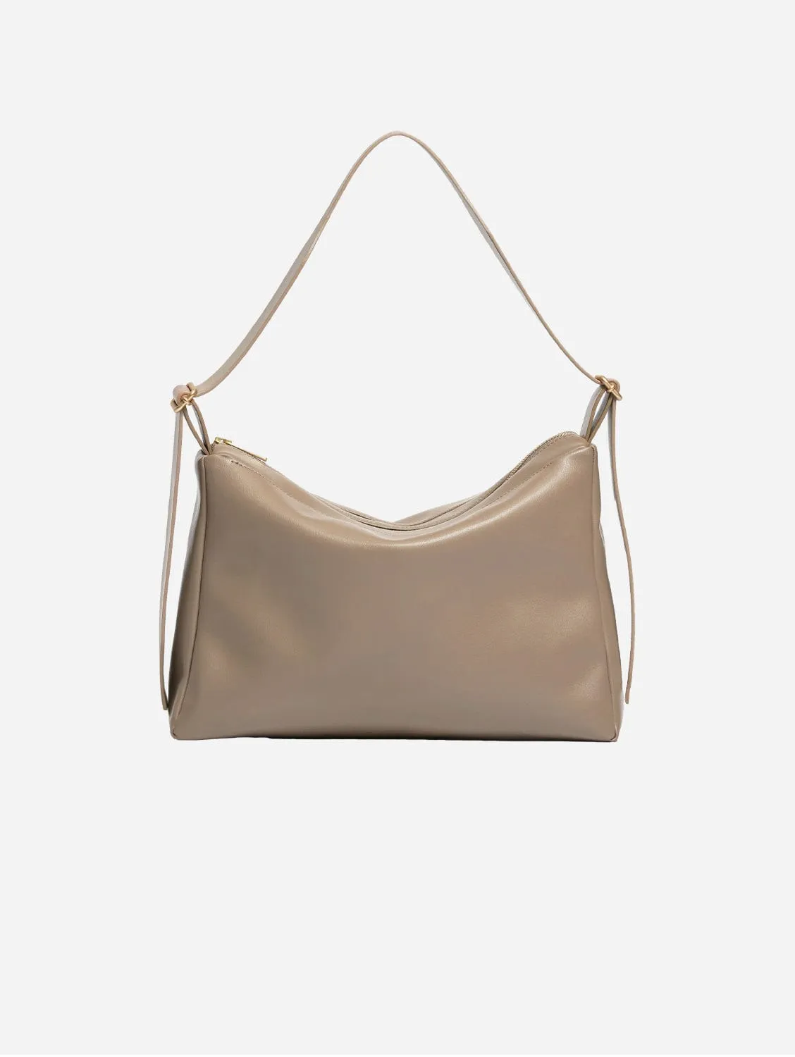 Oleatex Vegan Olive Leather Slouchy Shoulder Bag | Mocha Brown