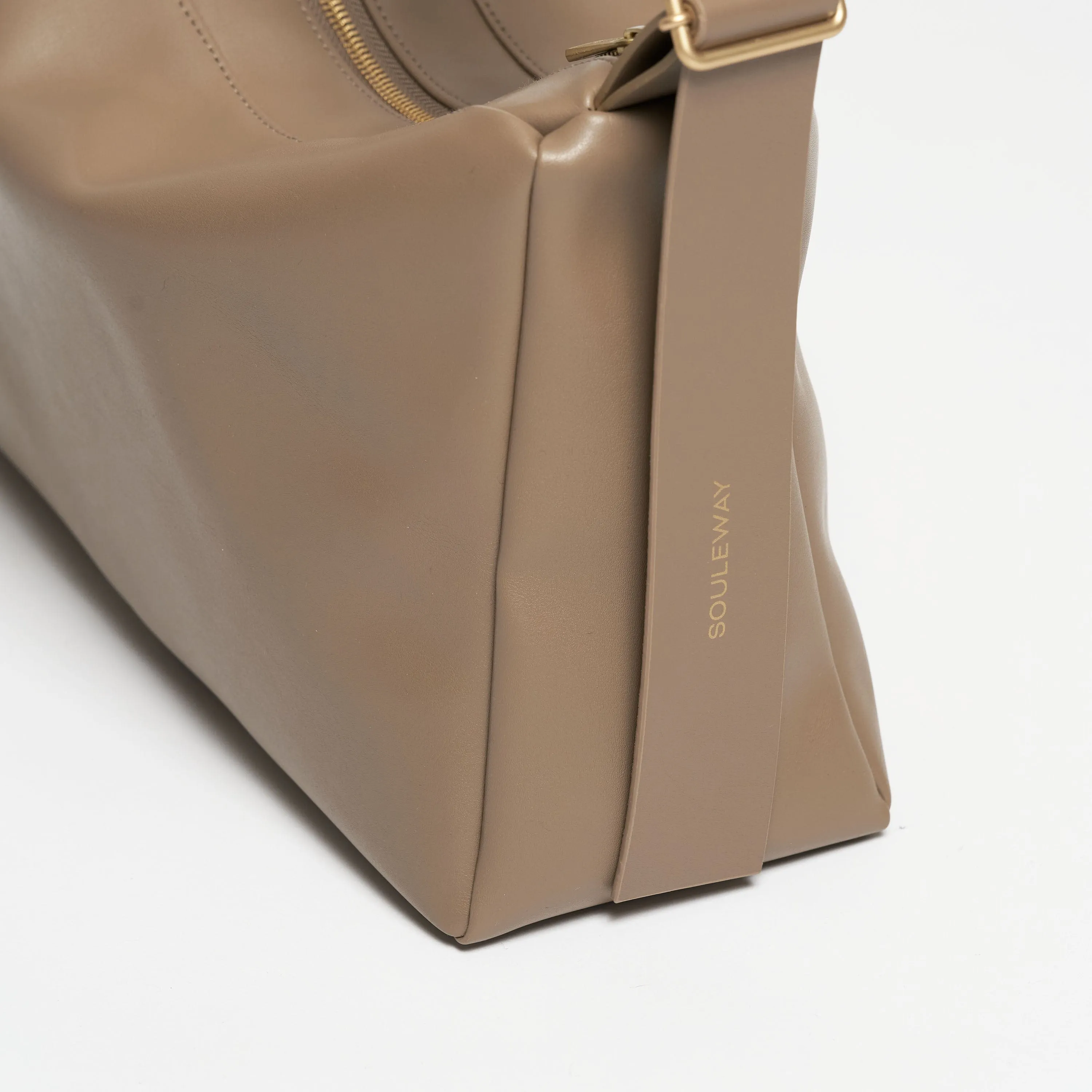 Oleatex Vegan Olive Leather Slouchy Shoulder Bag | Mocha Brown