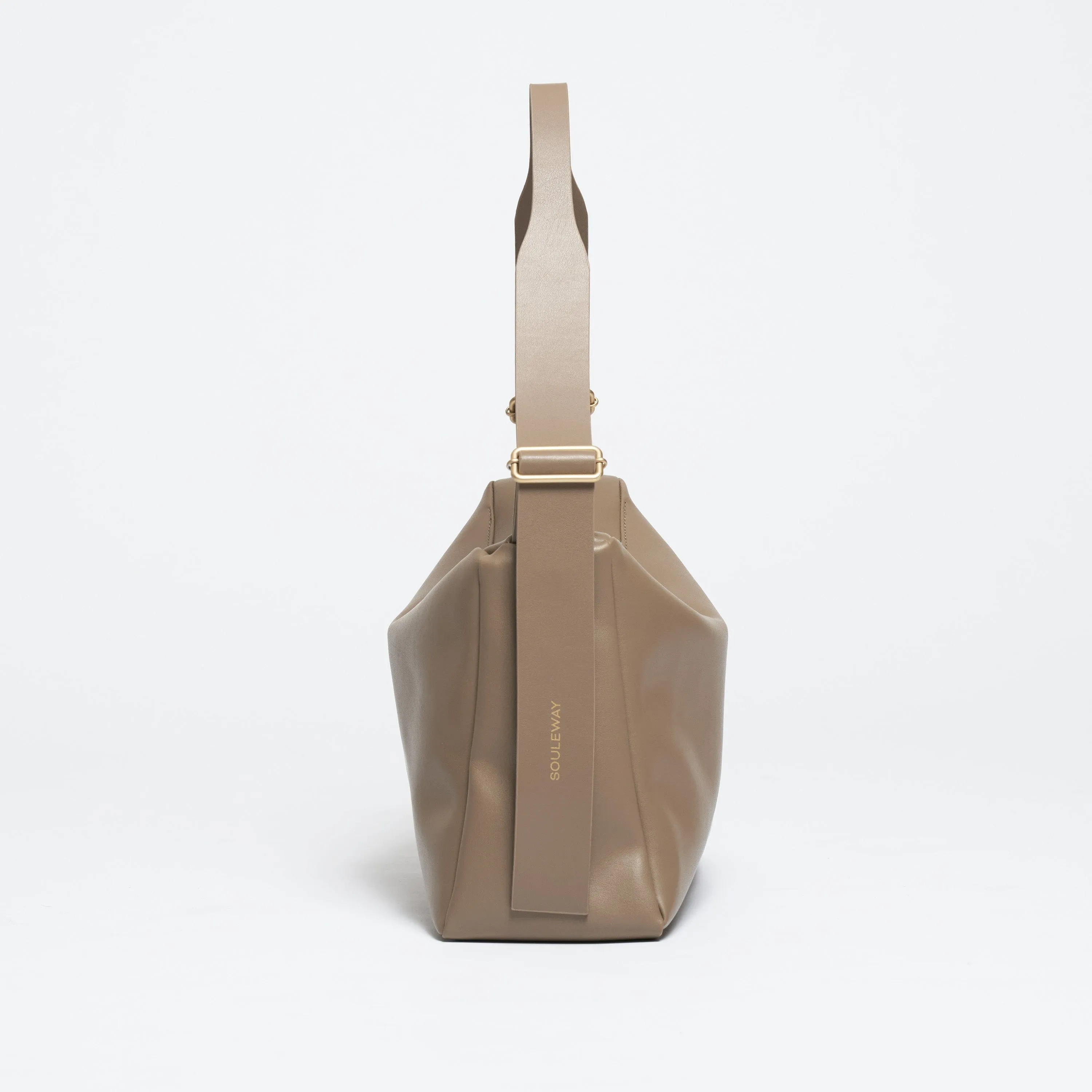 Oleatex Vegan Olive Leather Slouchy Shoulder Bag | Mocha Brown