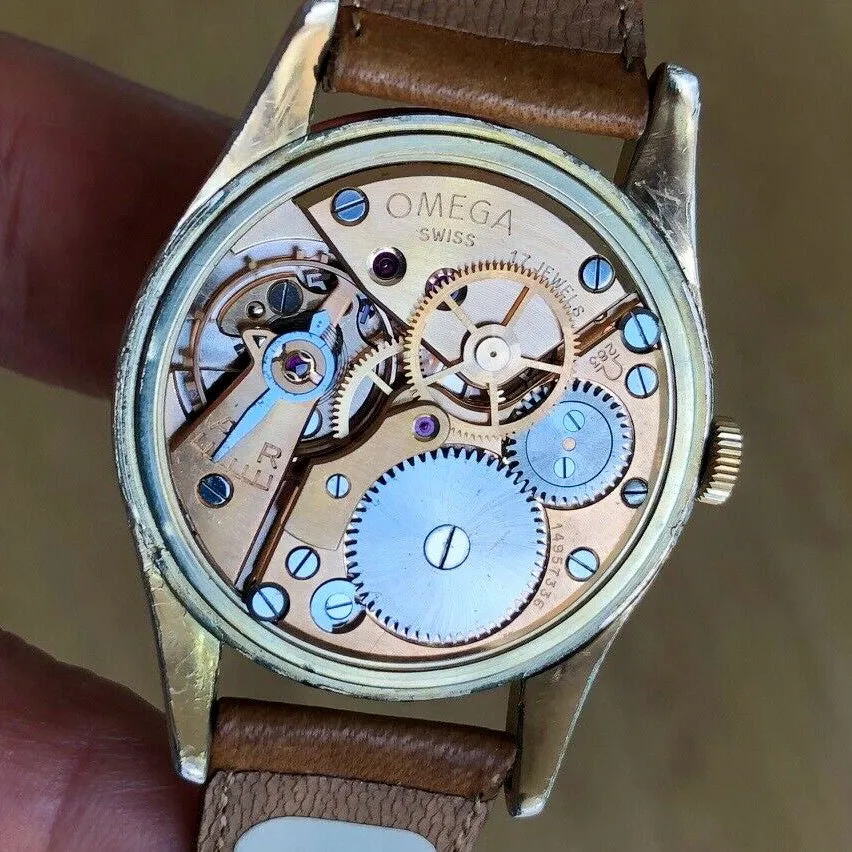 Omega 2810 3 Manual Cal. 283 Arabic Vintage c. 1955 Pink Gold Plated 35 mm