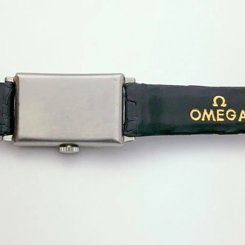 Omega Art Deco Arabic Manual c. 1937 Vintage Steel 22 x 40 mm