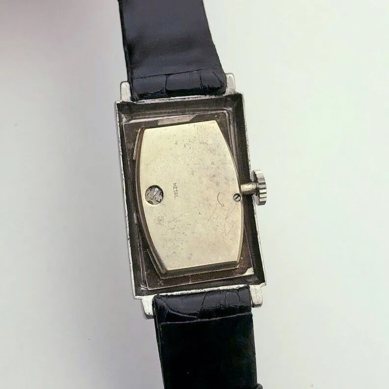 Omega Art Deco Arabic Manual c. 1937 Vintage Steel 22 x 40 mm