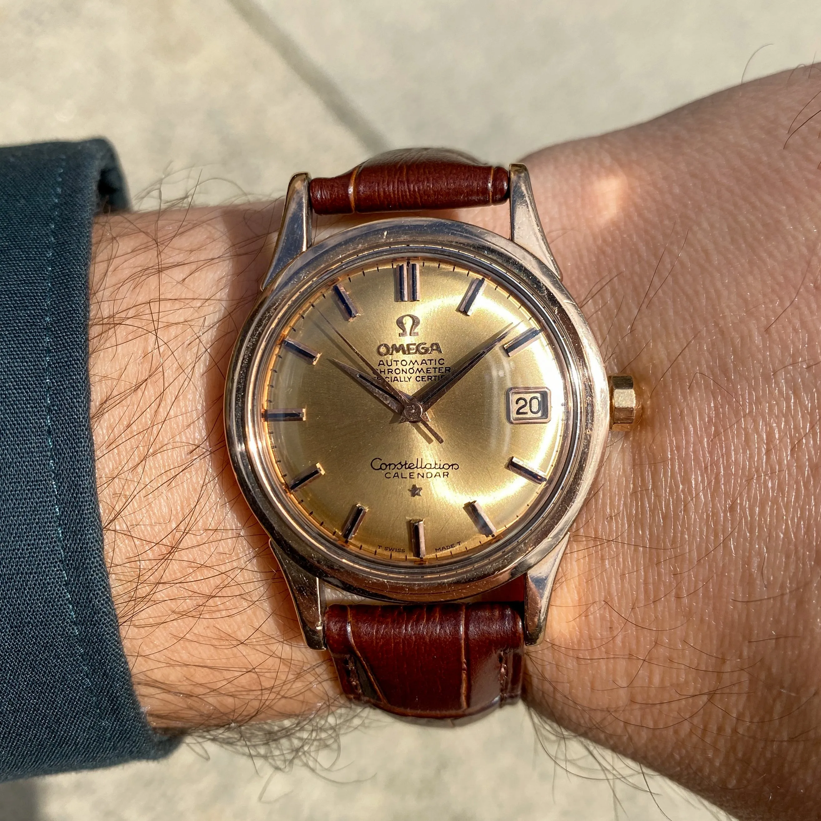 Omega Constellation Calendar 2943 Cal. 504 c. 1958 Rose Gold Capped 35 mm