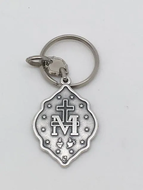 Our Lady of Grace Miraculous Medal Keychain
