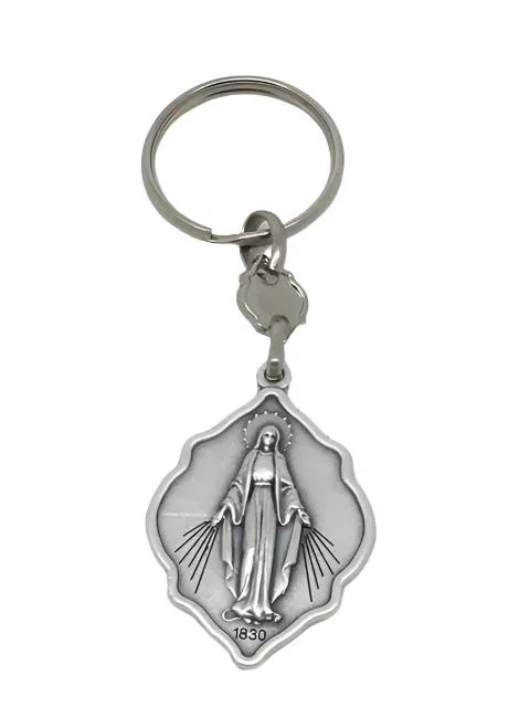 Our Lady of Grace Miraculous Medal Keychain