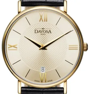 Pianos II Quartz Champagne Guilloche Gold Executive Watch 16248635