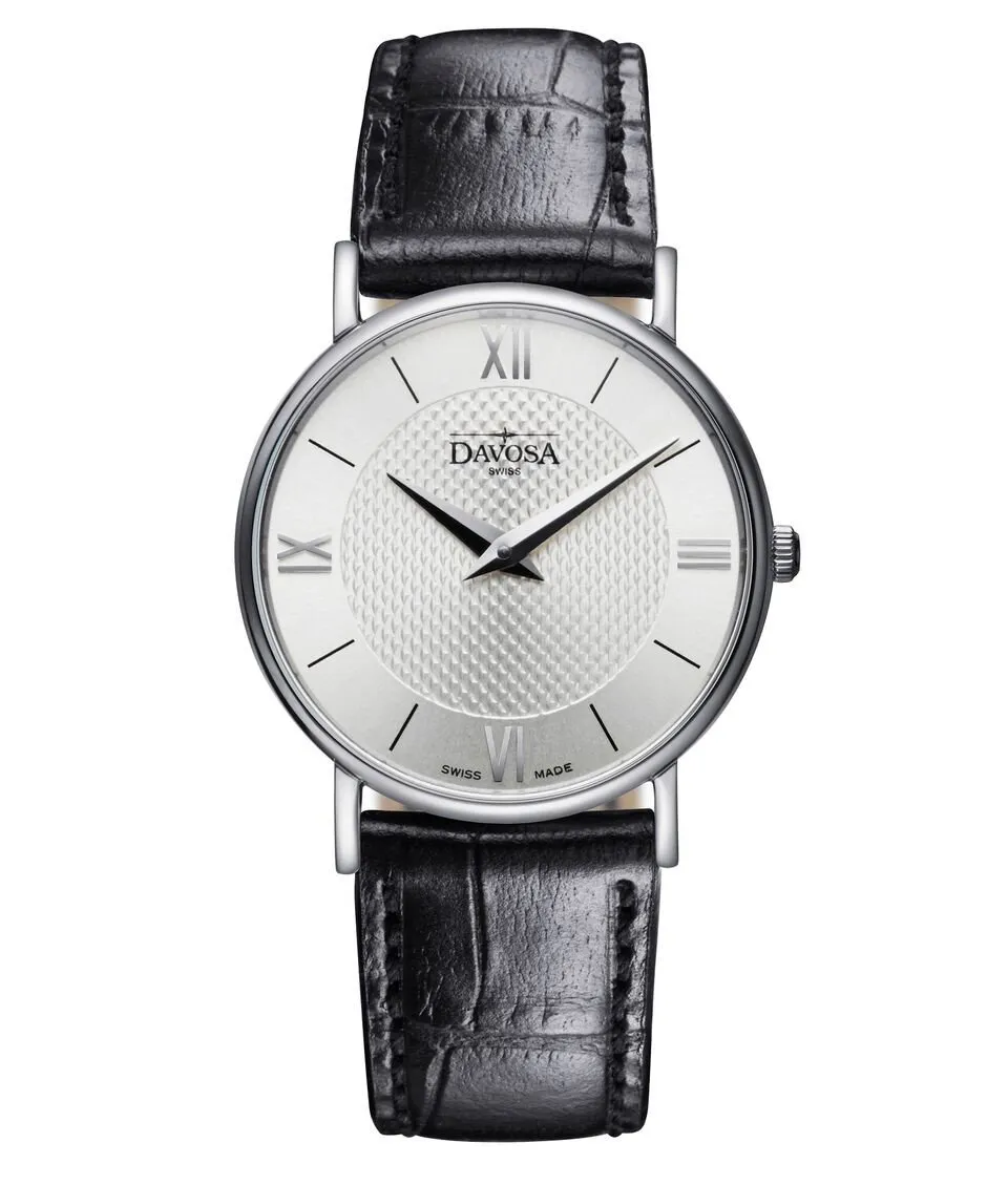Pianos II Quartz Swiss-Made Guilloche Silver Black Ladies Watch 16756515