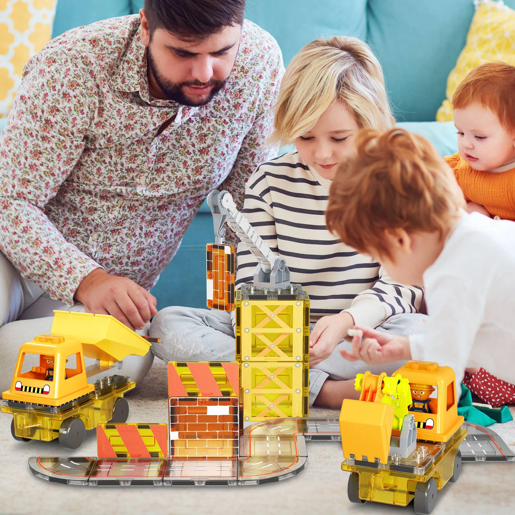 PicassoTiles Magnet Tile Construction 5-in-1 Building W/ Accessories