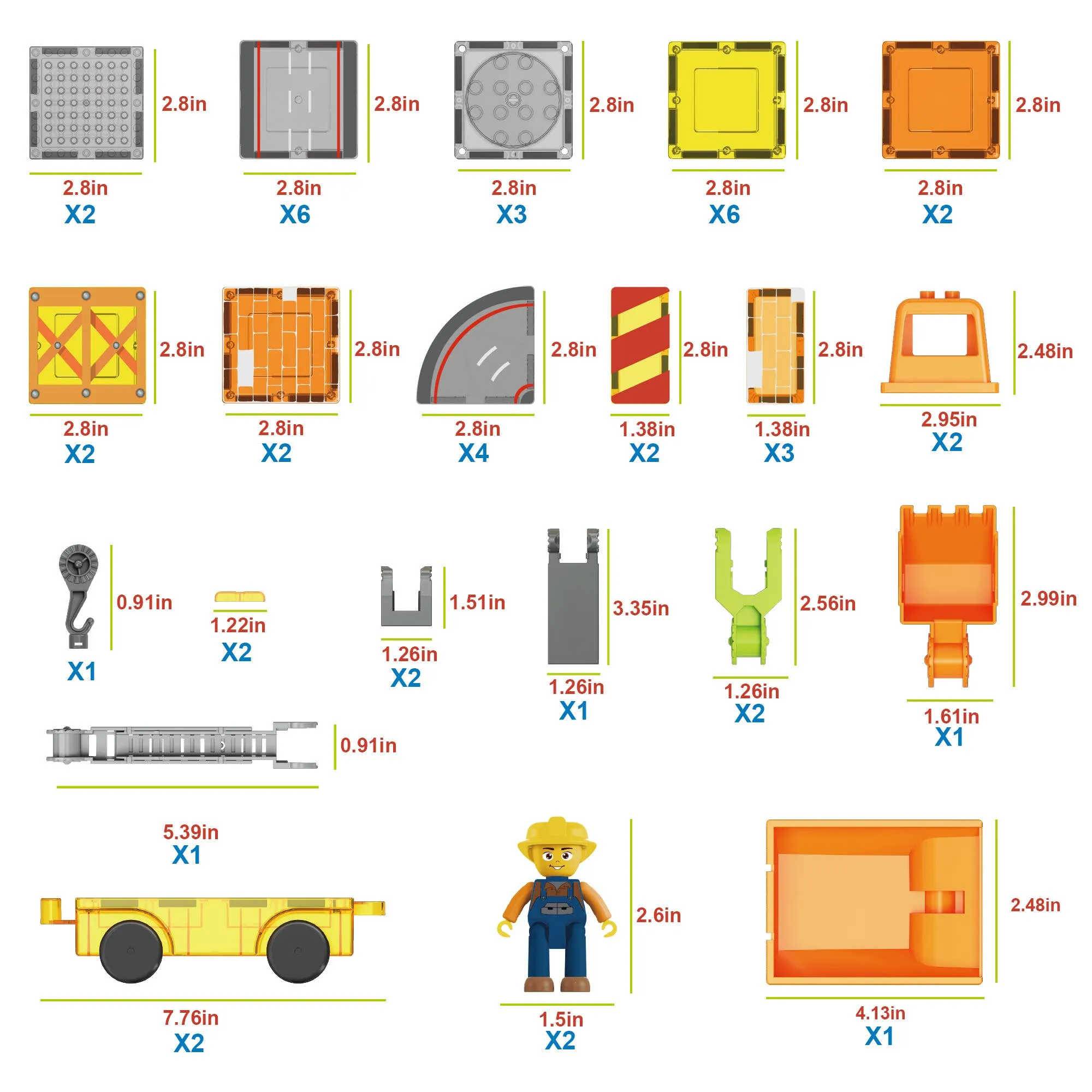 PicassoTiles Magnet Tile Construction 5-in-1 Building W/ Accessories