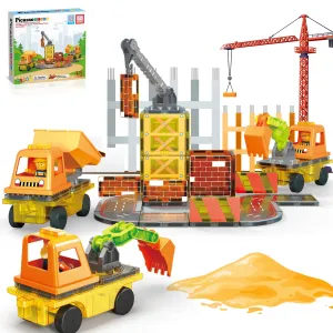 PicassoTiles Magnet Tile Construction 5-in-1 Building W/ Accessories