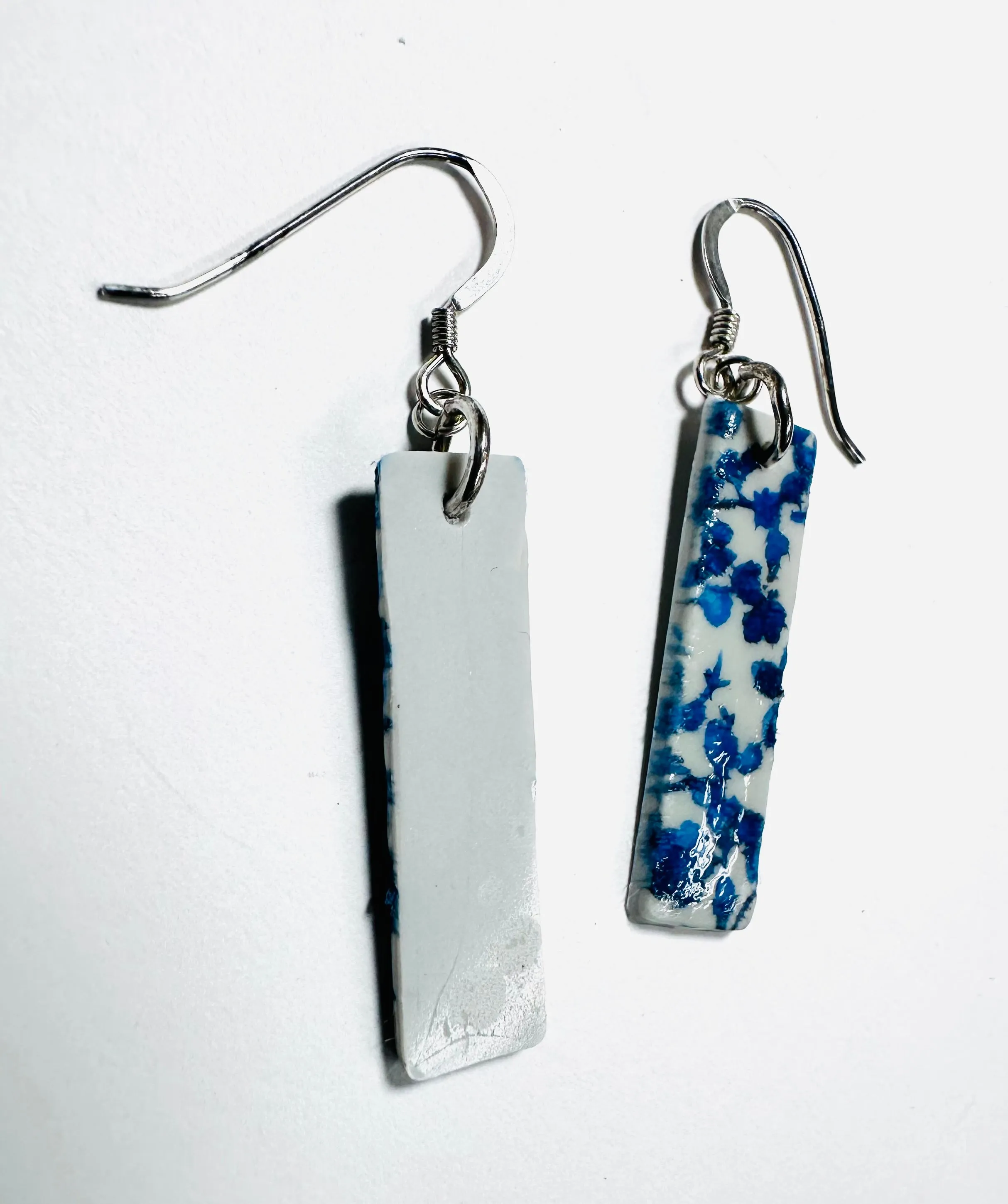 Polymer Clay Bar Earrings, Bar Earrings, Floral Earrings, Ombre Earrings