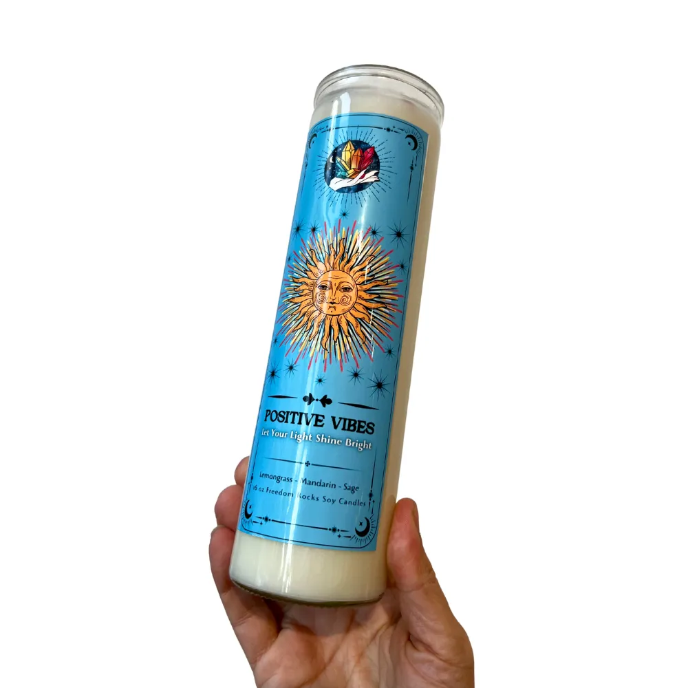 Positive Vibes All Natural Scented Prayer Candle