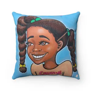 "Creative" Girl 18"x18" Faux Suede Square Pillow