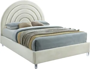 Rainbow Cream Velvet Full Bed