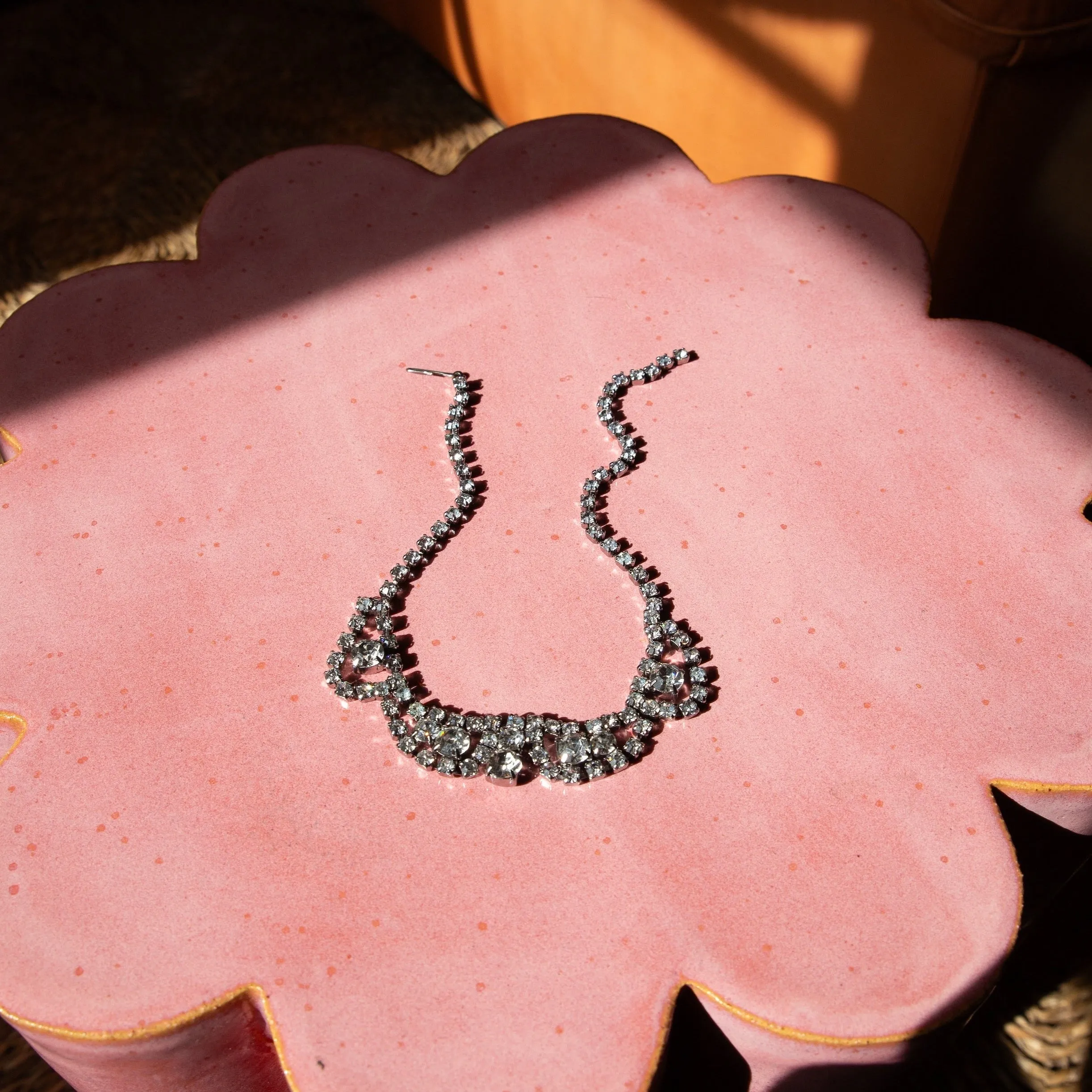 Rhinestone Bib and Collar Style Necklace