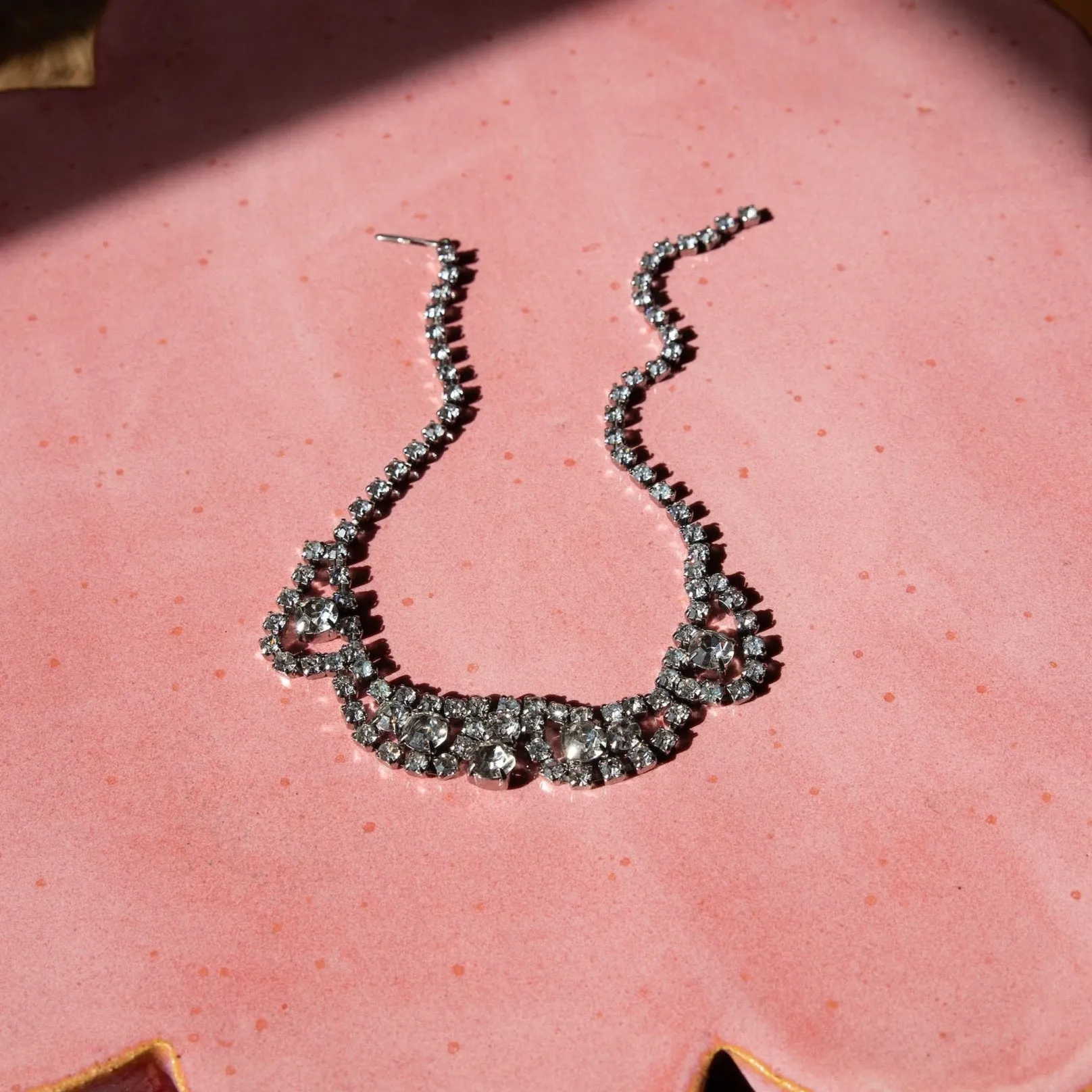 Rhinestone Bib and Collar Style Necklace