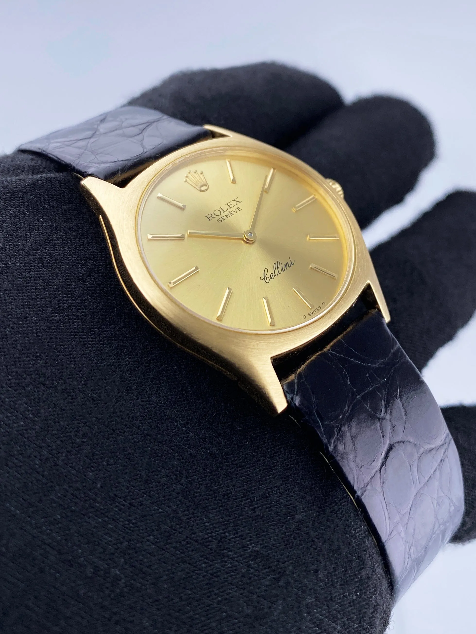 Rolex Cellini 3806 Champagne Dial 18K Yellow Gold Mens Watch