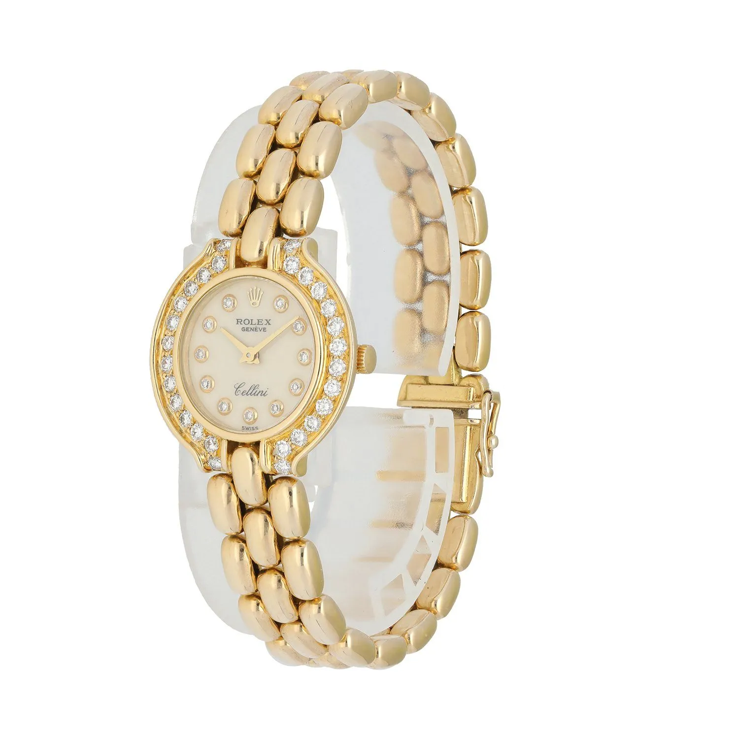 Rolex Cellini Vintage yellow gold Diamond Ladies Watch
