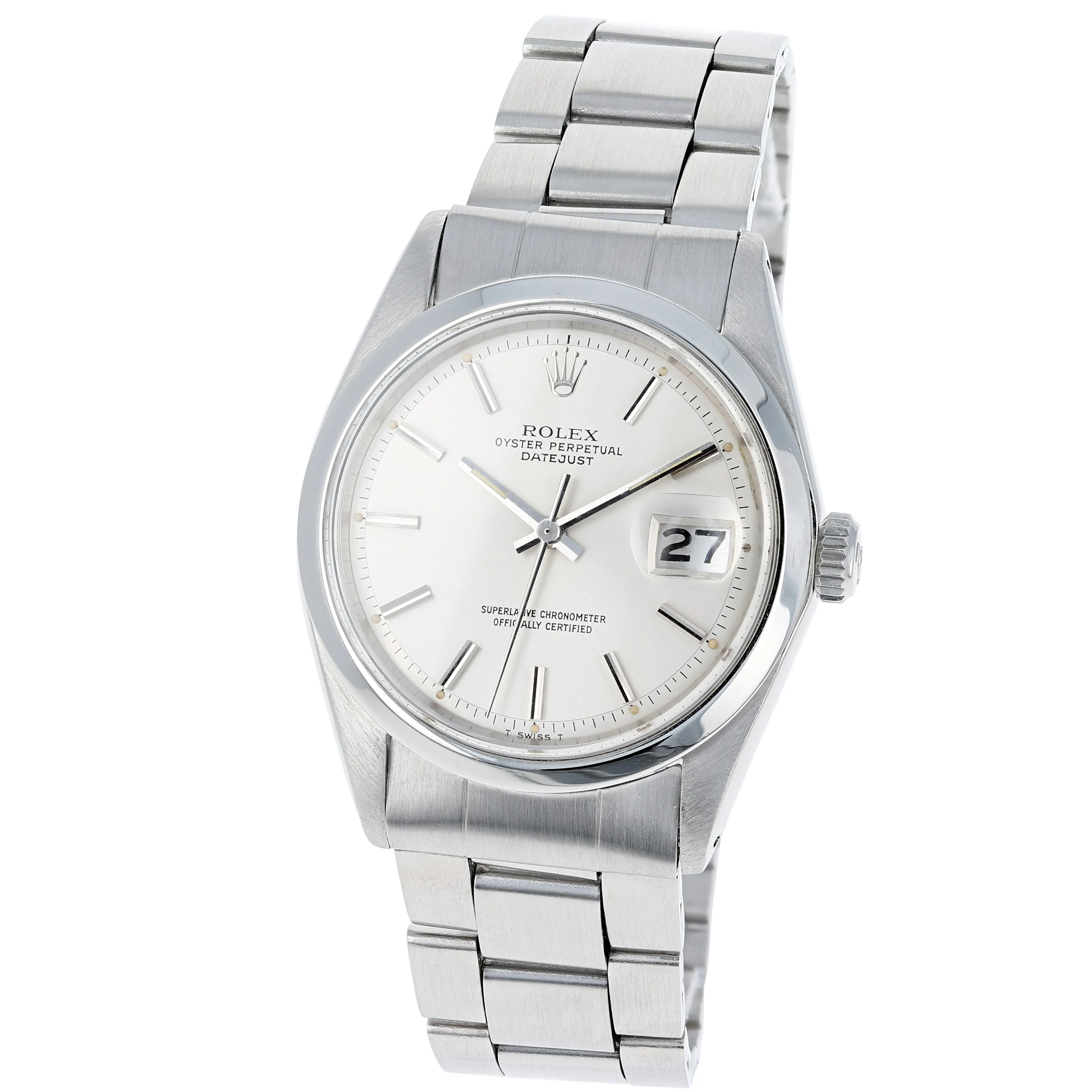 Rolex Datejust 1600 Silver Cal. 1575 Automatic c. 1975 Oyster Steel 36 mm