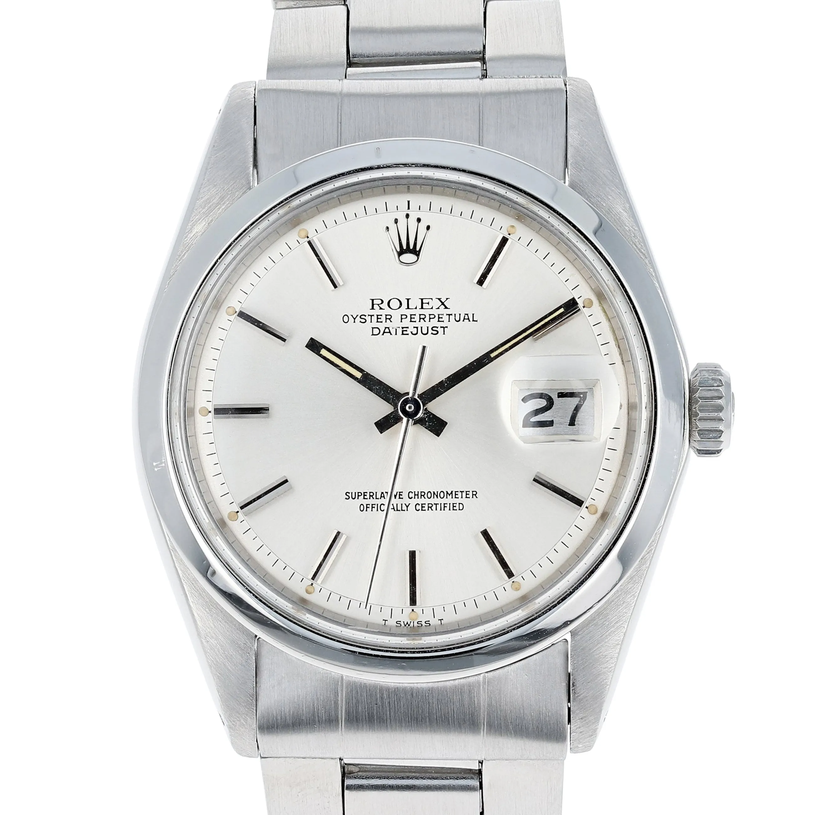 Rolex Datejust 1600 Silver Cal. 1575 Automatic c. 1975 Oyster Steel 36 mm