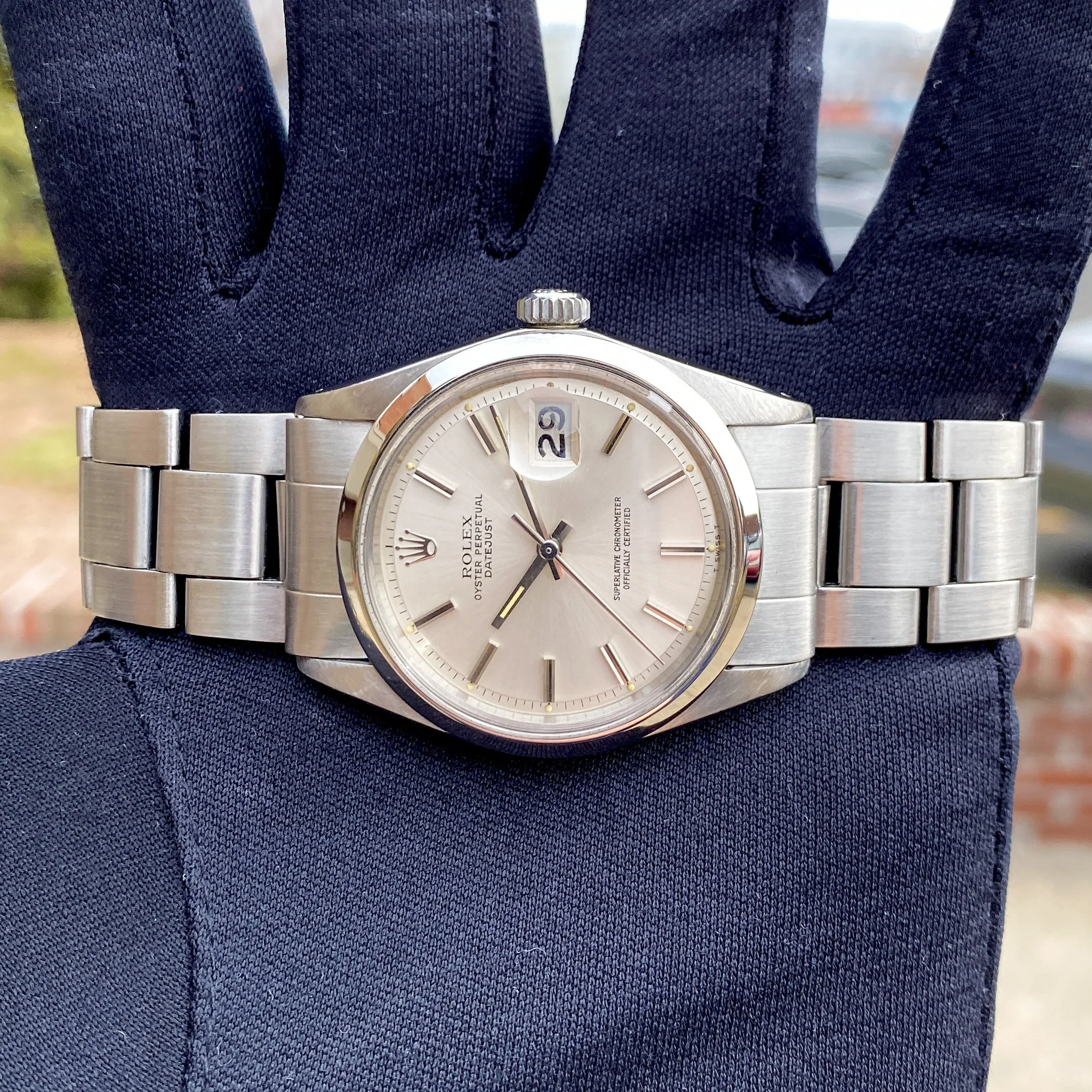 Rolex Datejust 1600 Silver Cal. 1575 Automatic c. 1975 Oyster Steel 36 mm