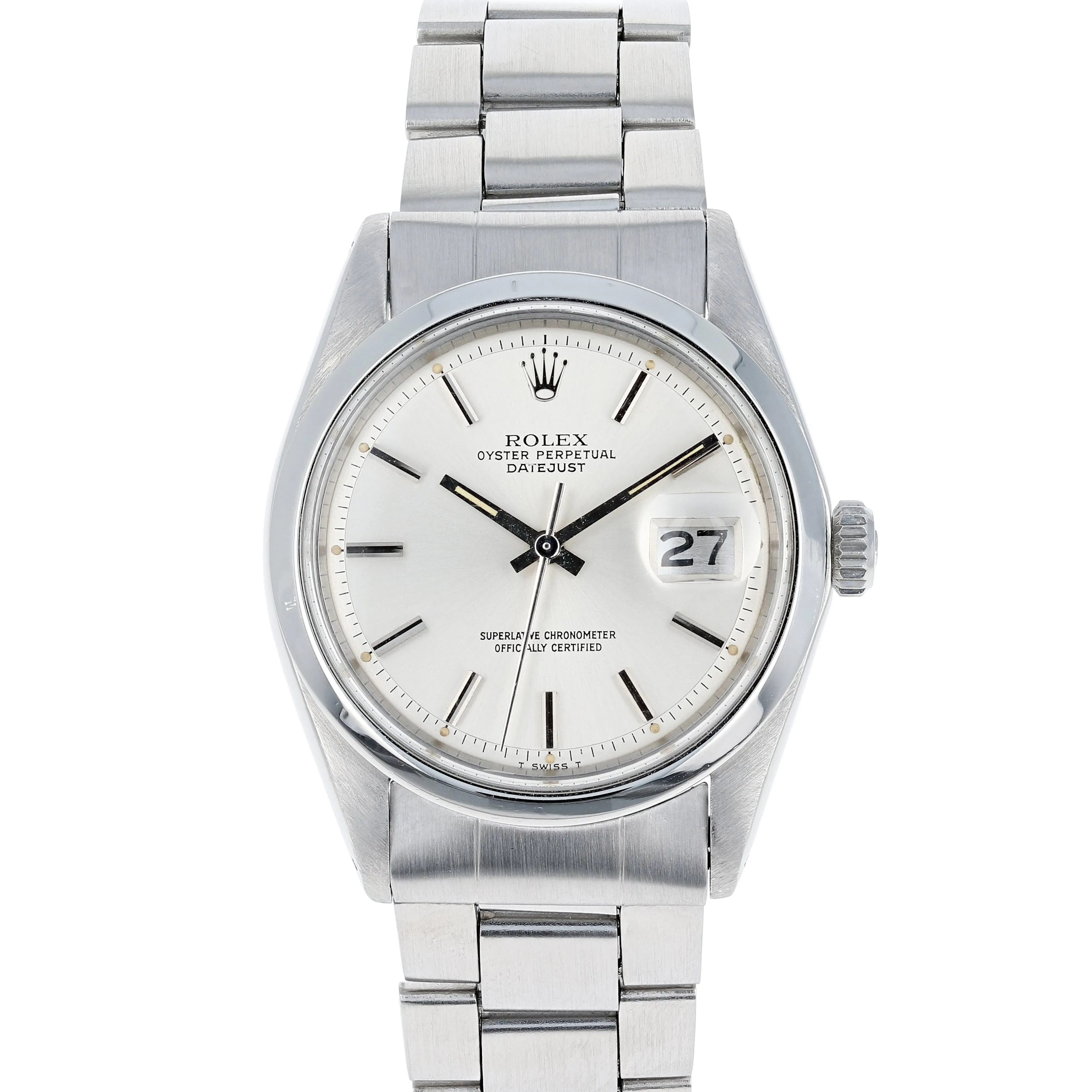 Rolex Datejust 1600 Silver Cal. 1575 Automatic c. 1975 Oyster Steel 36 mm