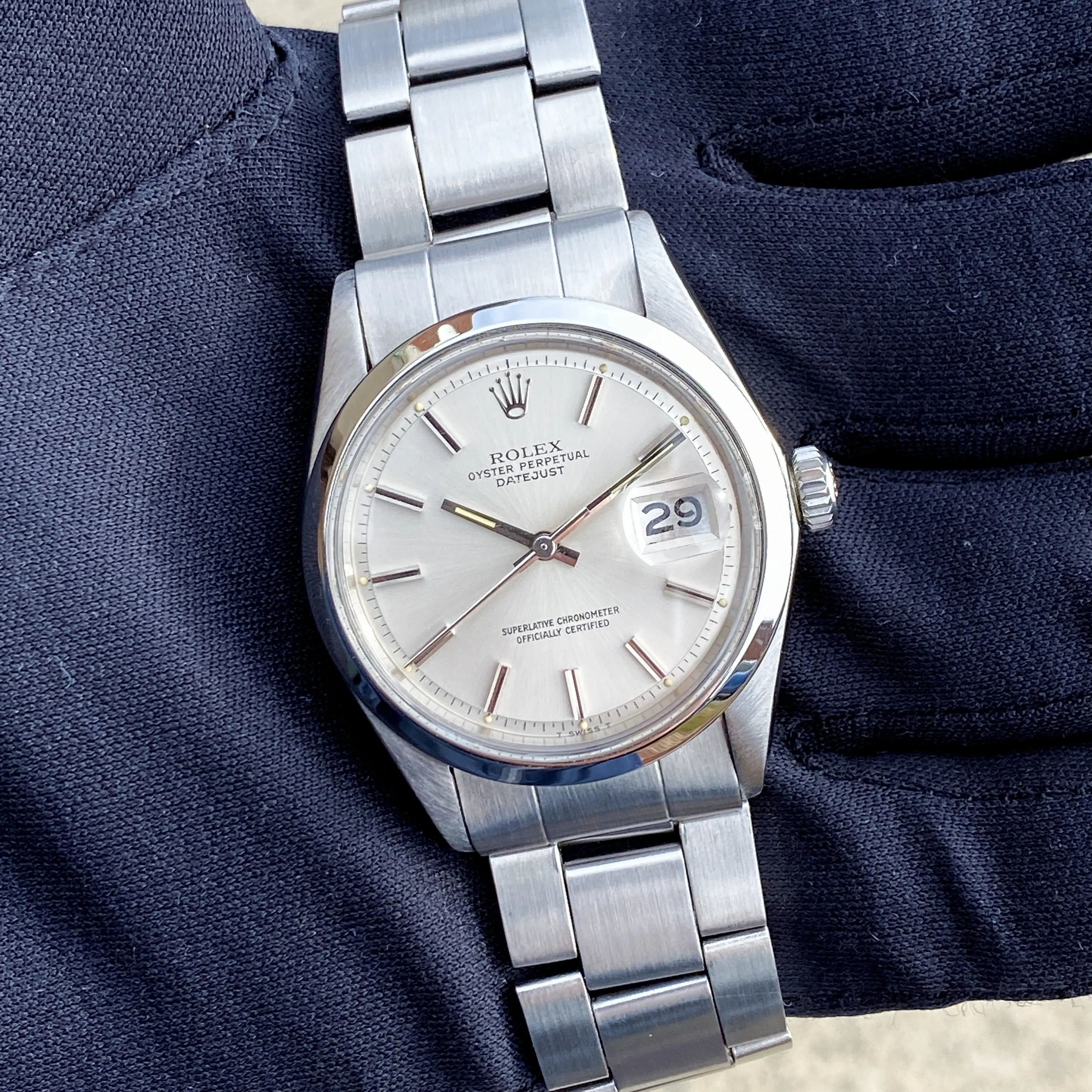 Rolex Datejust 1600 Silver Cal. 1575 Automatic c. 1975 Oyster Steel 36 mm