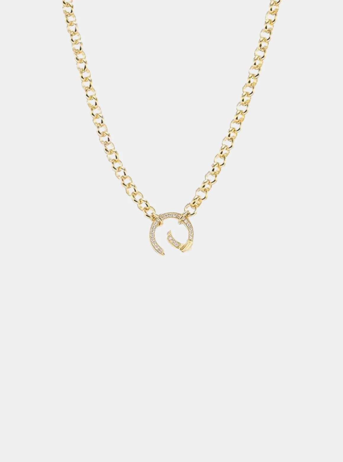 Rolo Chain with Pave Clasp