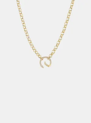 Rolo Chain with Pave Clasp