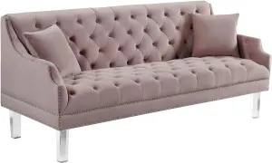 Roxy Pink Velvet Sofa
