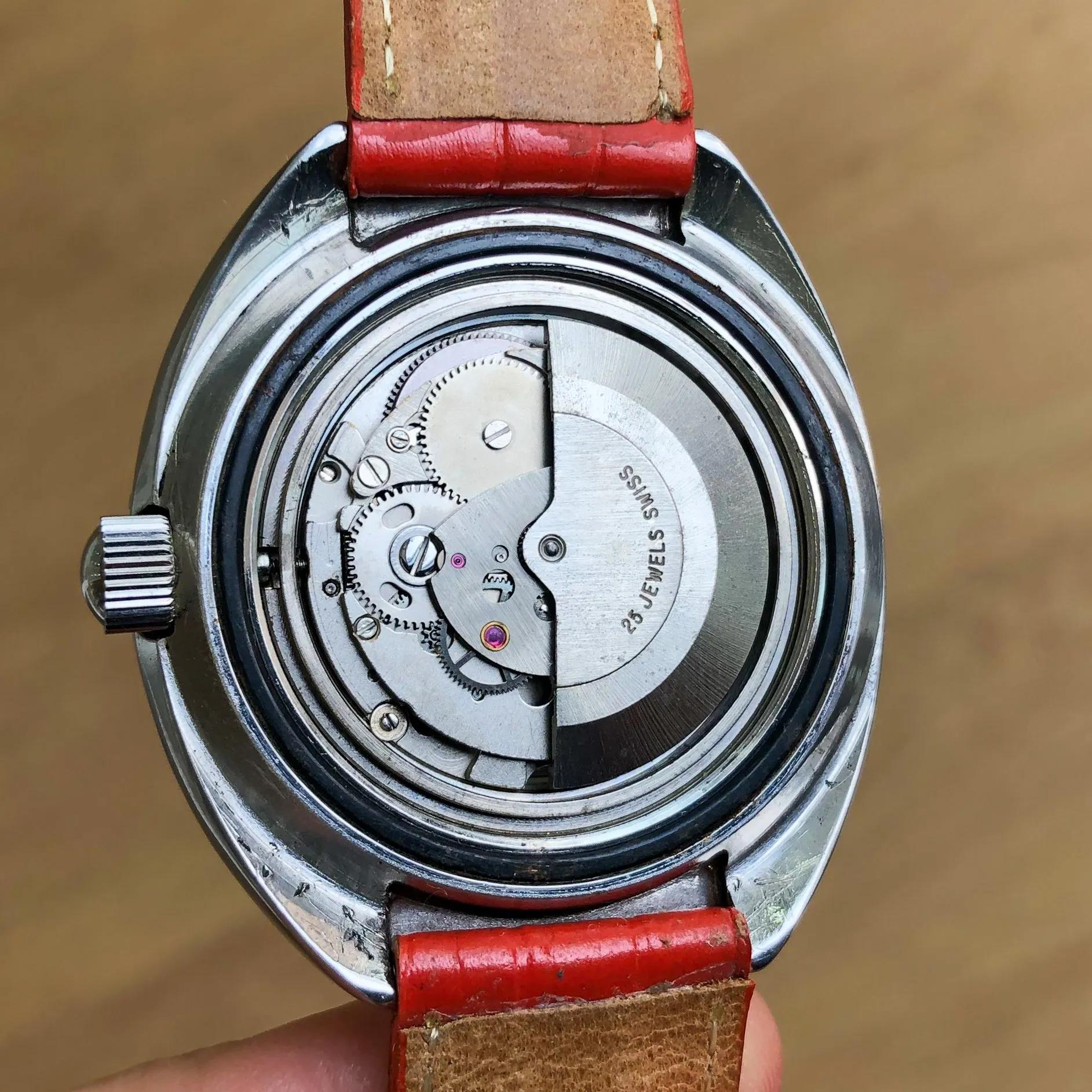 Royce Jumbo Diver Vintage Automatic Orange Rare c. 1970 Steel 43 mm