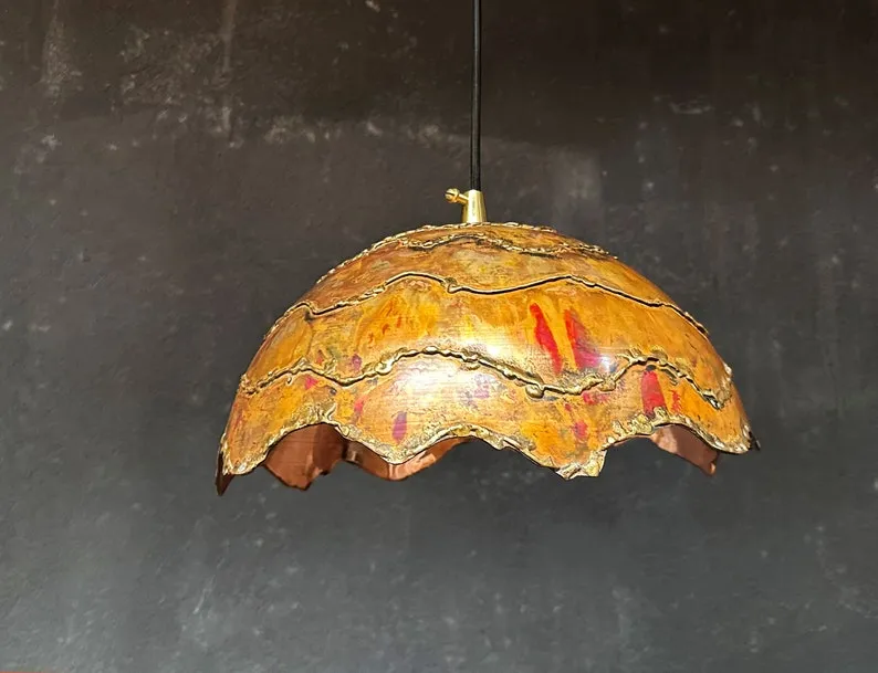 Rustic Copper Island Kitchen Lighting