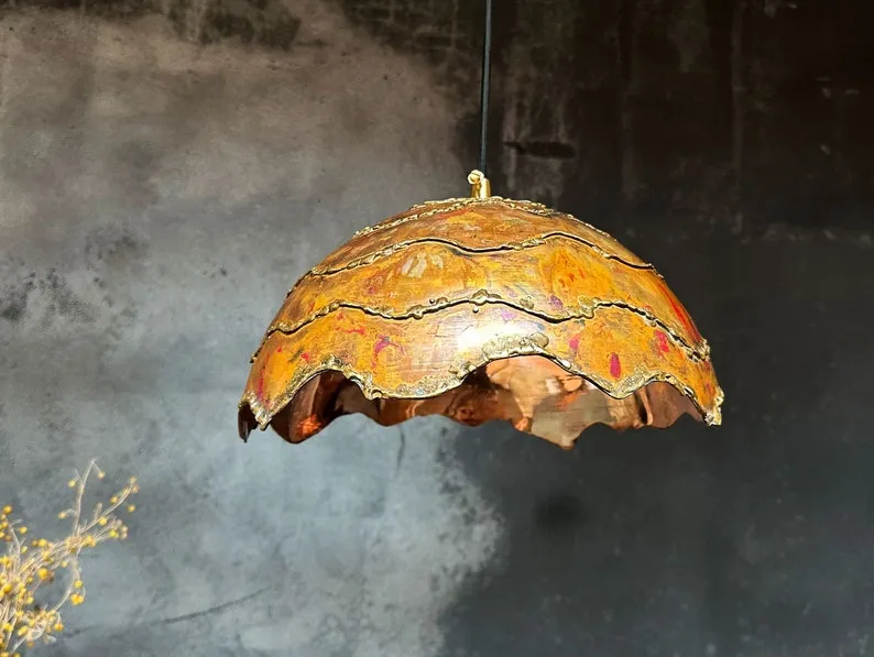 Rustic Copper Island Kitchen Lighting