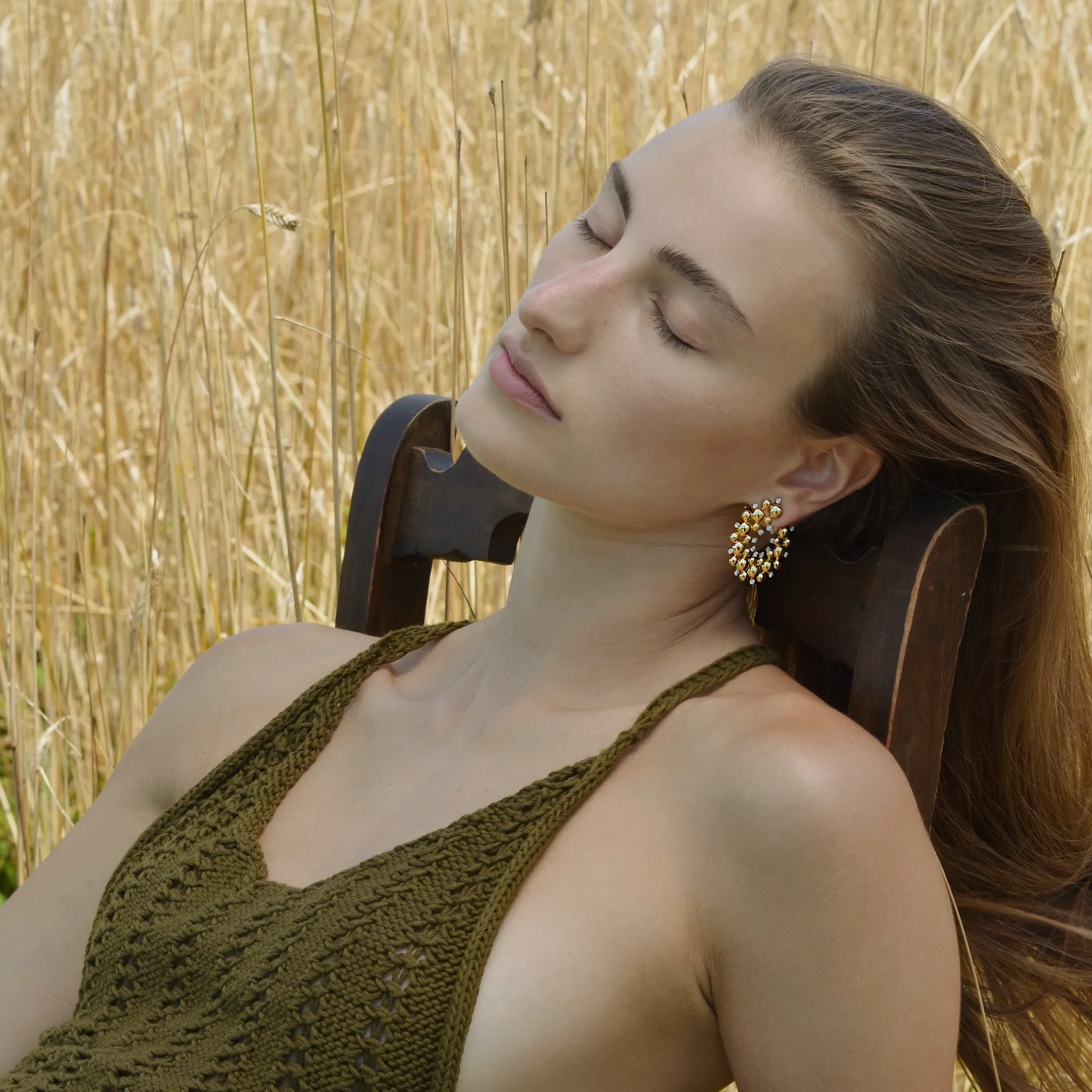 Sage Large C Earrings