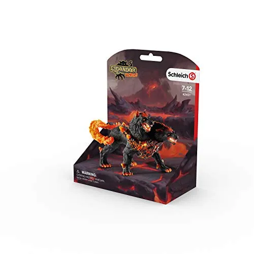 Schleich Eldrador Creatures, Lava Monster Mythical Creatures Toys for Kids, Hellhound Action Figure, Ages 7 