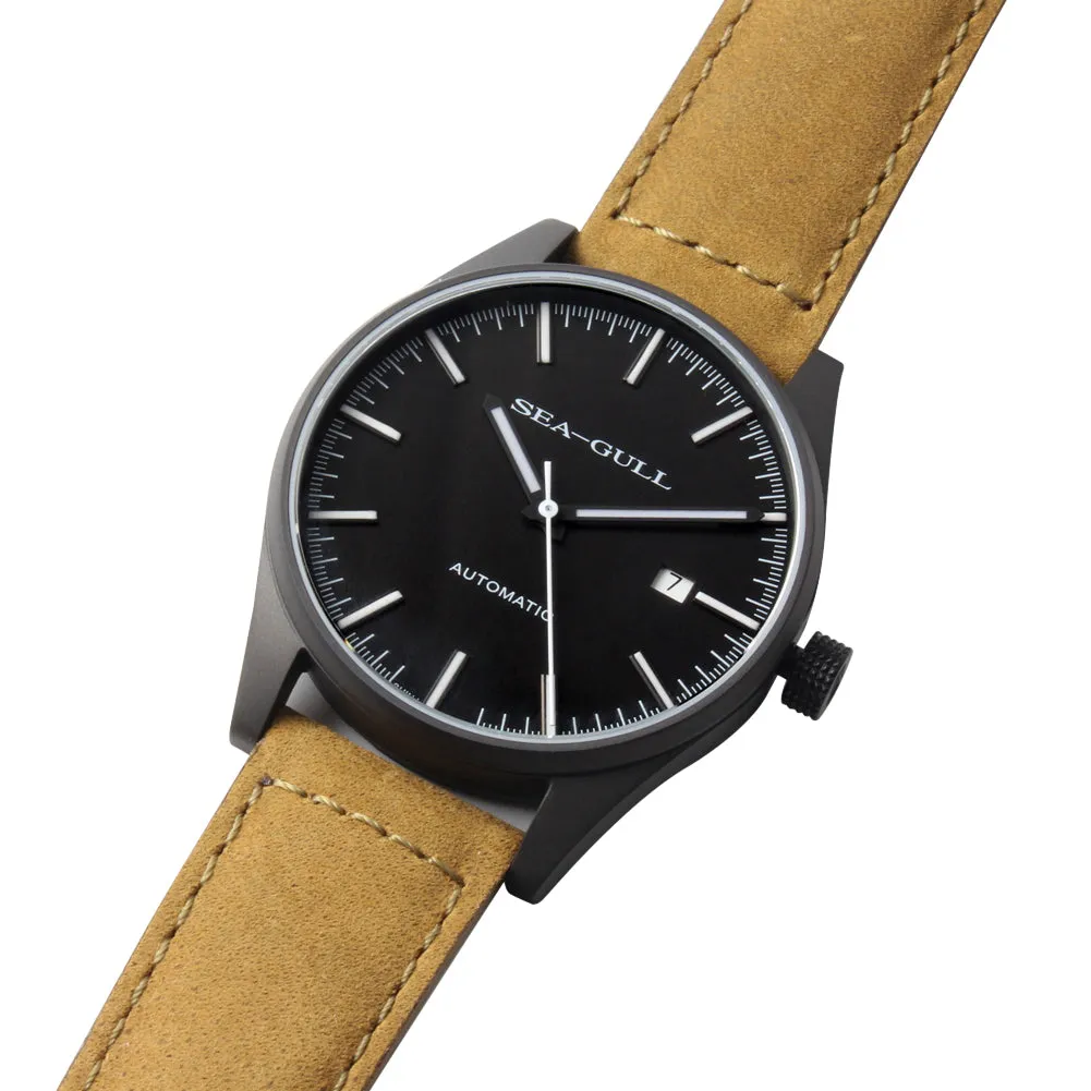 Seagull Vintage Military Wristwatch PVD Case Back 40mm Classic Luminous Hands Self Wind Automatic Watch 819.22.5121H