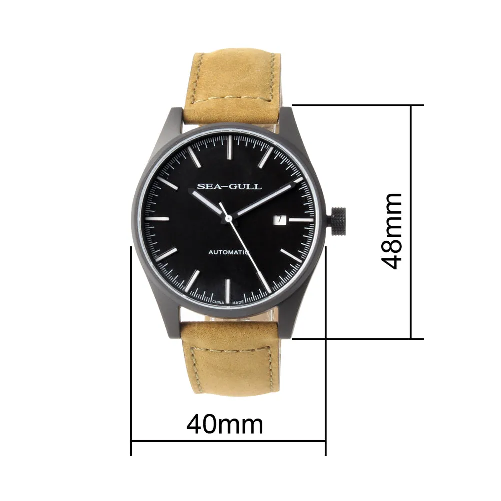 Seagull Vintage Military Wristwatch PVD Case Back 40mm Classic Luminous Hands Self Wind Automatic Watch 819.22.5121H