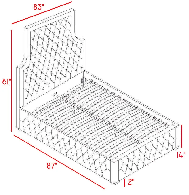 Sedona Cream Velvet King Bed