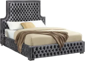 Sedona Grey Velvet Queen Bed