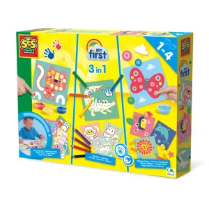 Ses Creative My first – 3 in 1 Fingerpainting, colouring and sticking shapes