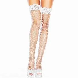 Silicone Lace Top Spandex Diamond Net Thigh-Hi OS