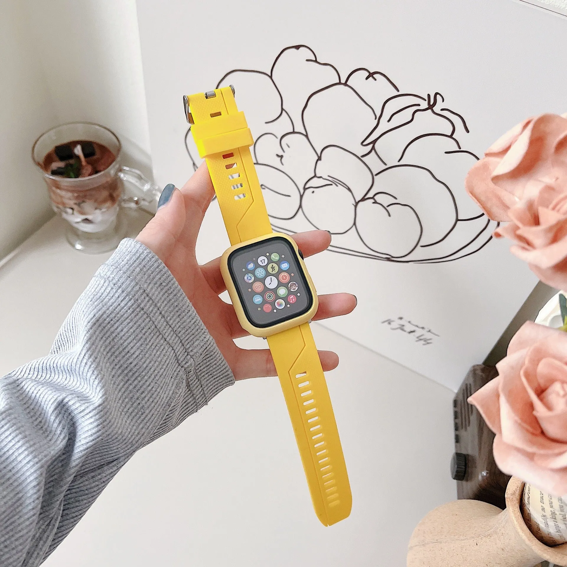 Silicone Strap Watch Case Set