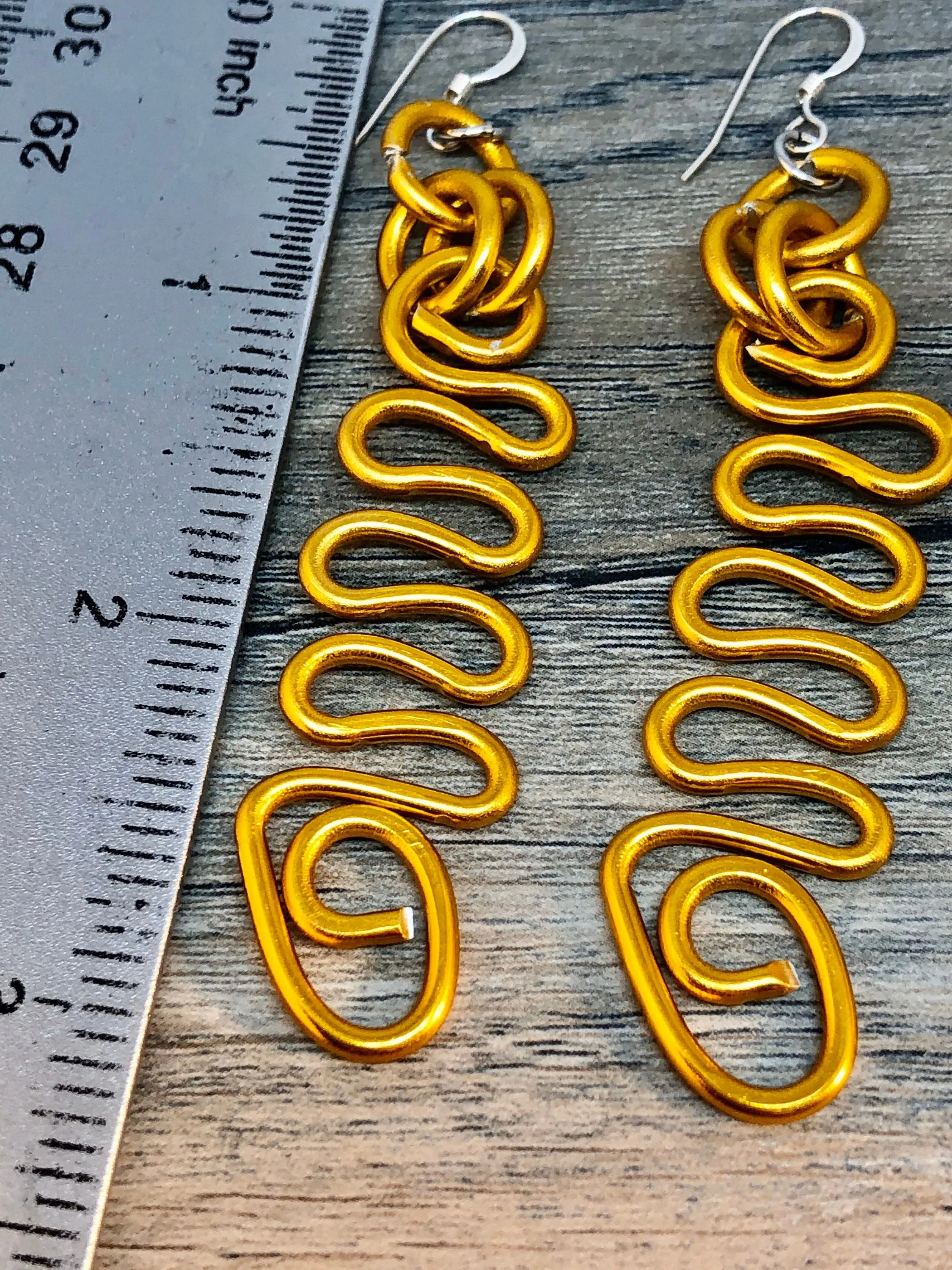 Silver Zig Zag Earrings with sterling silver ear-wires, Little everyday earrings