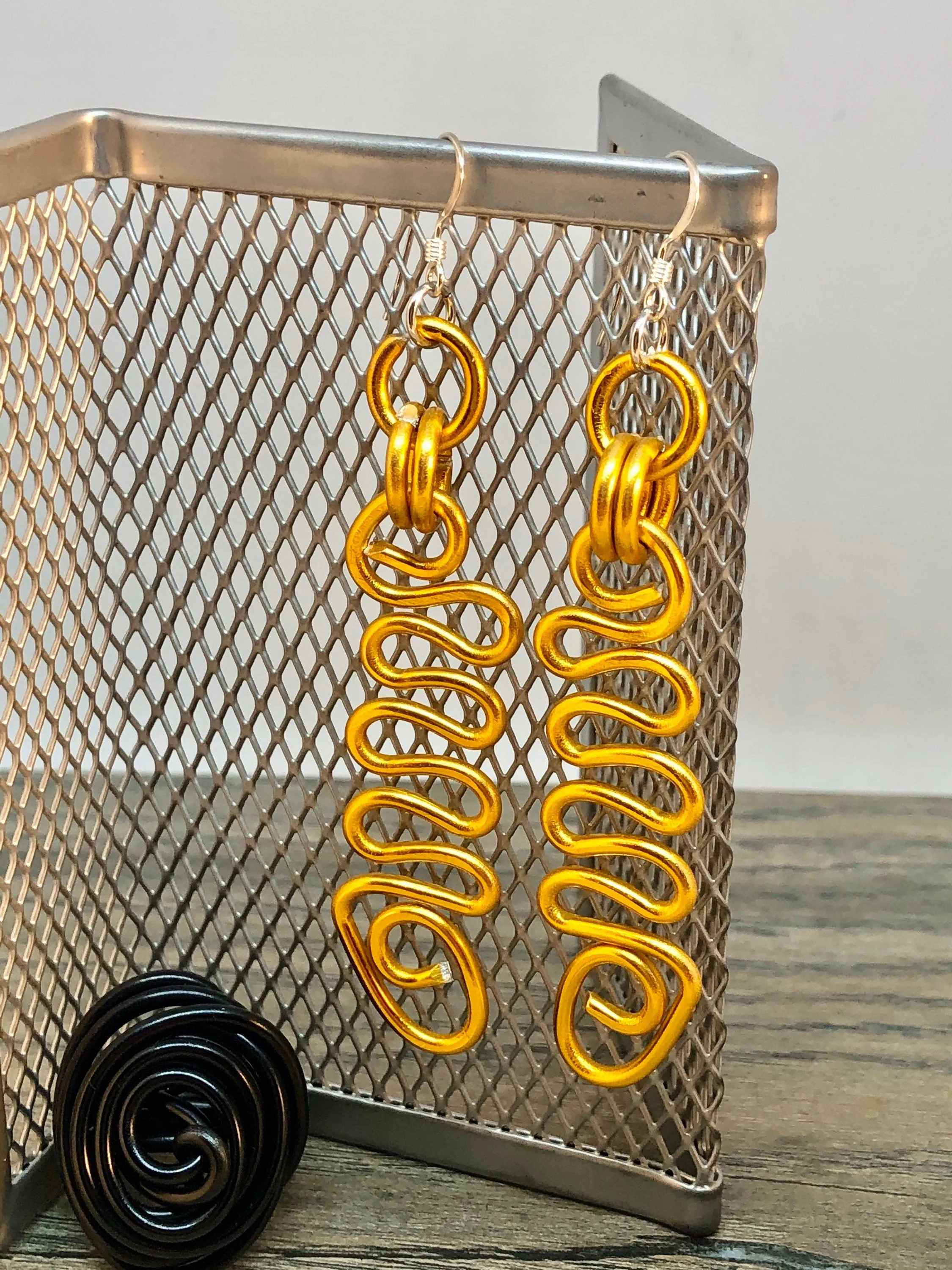 Silver Zig Zag Earrings with sterling silver ear-wires, Little everyday earrings