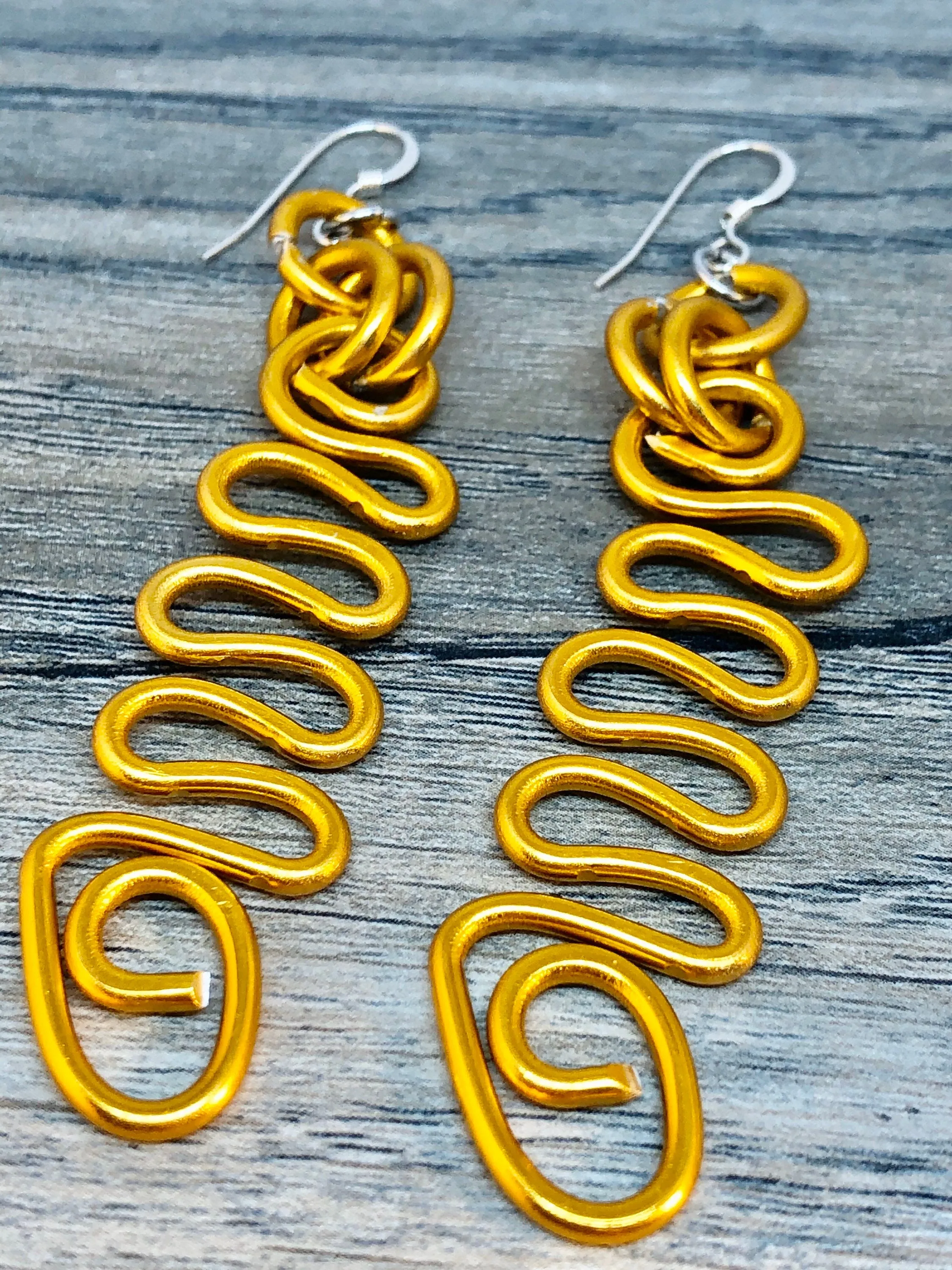 Silver Zig Zag Earrings with sterling silver ear-wires, Little everyday earrings