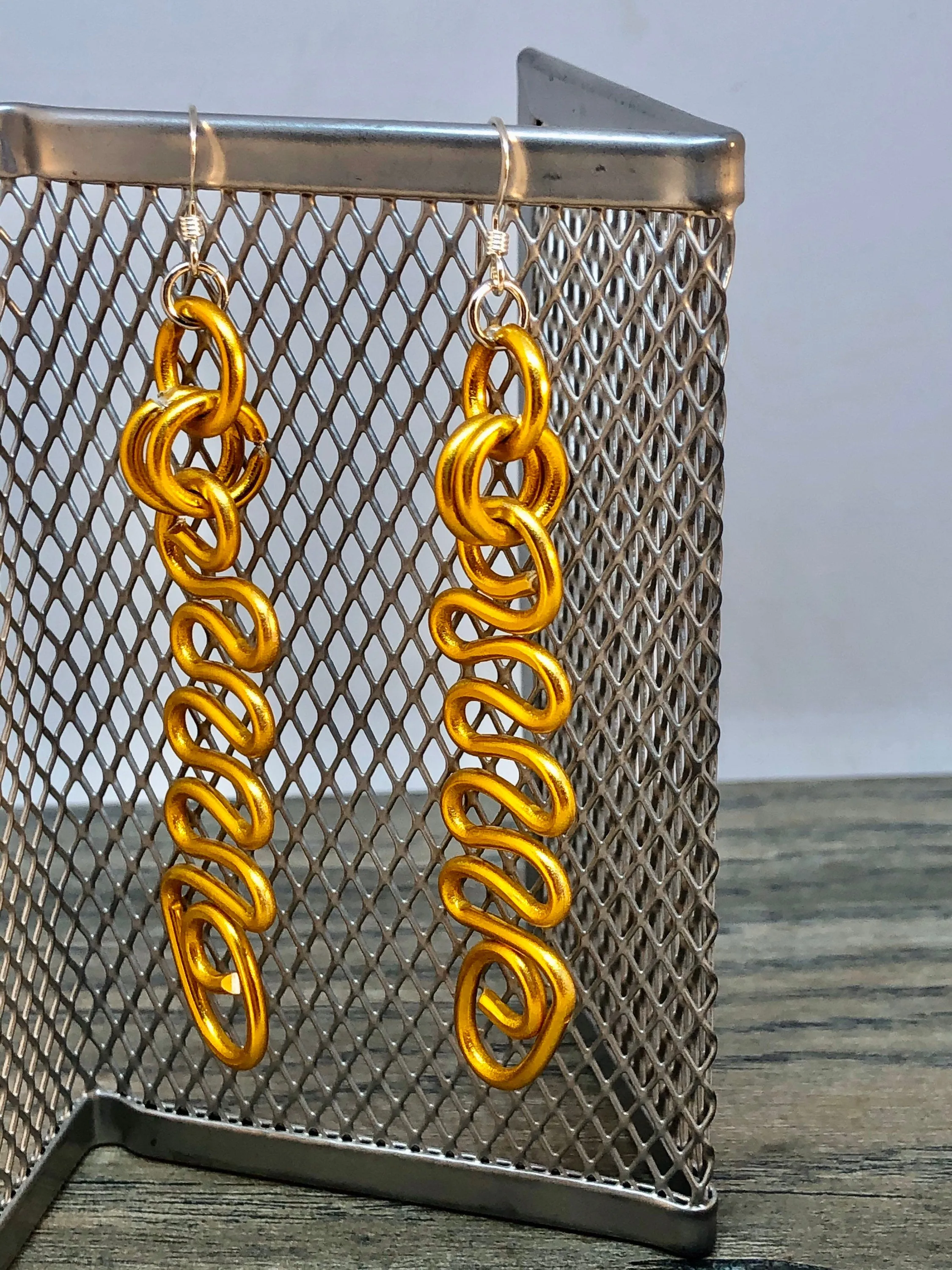 Silver Zig Zag Earrings with sterling silver ear-wires, Little everyday earrings