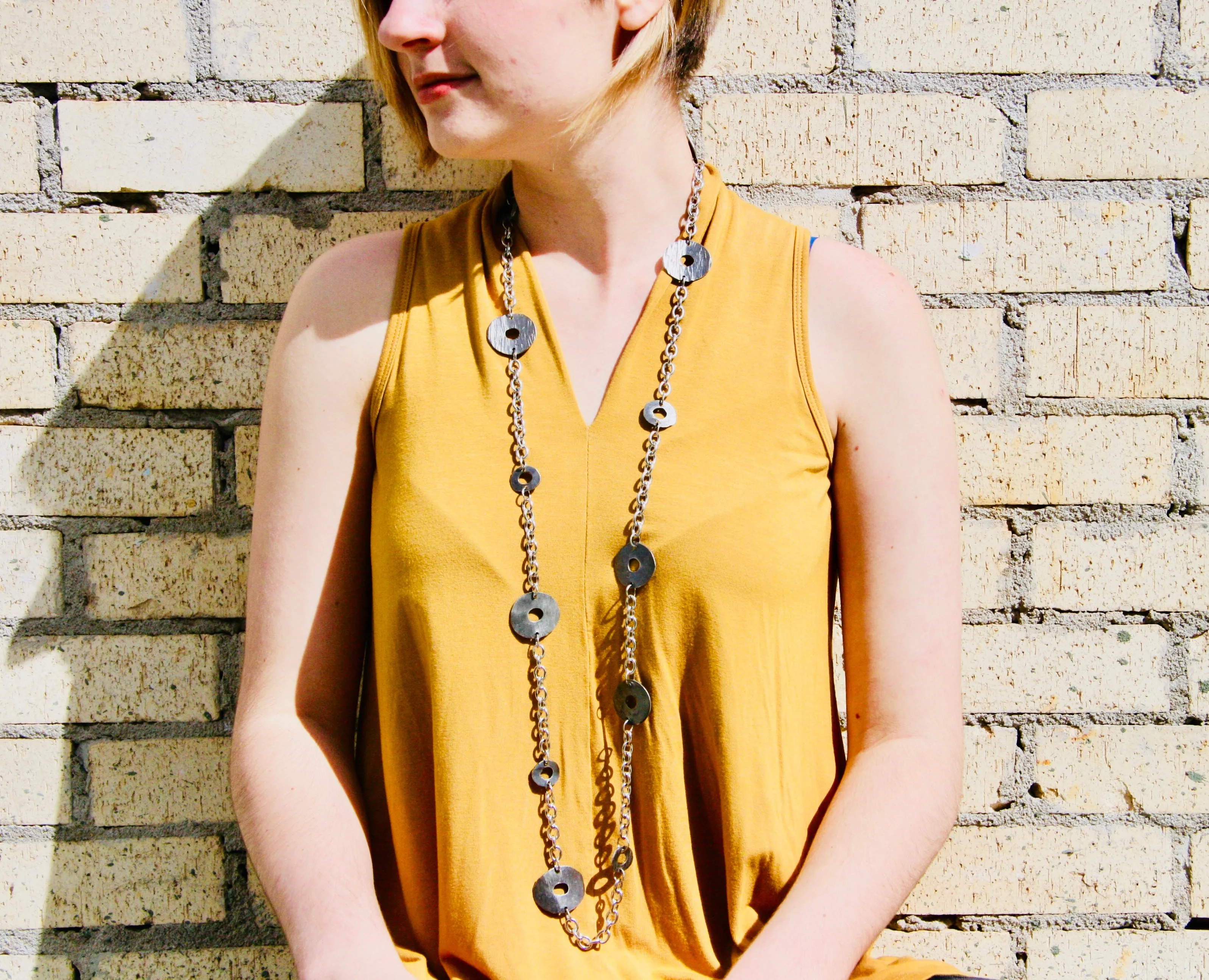 Simple Forged Steel Chain Necklace