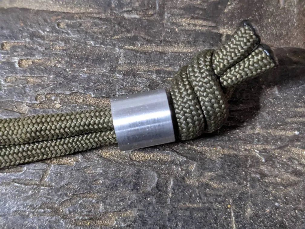 Simple Small Aluminum Lanyard Bead with Free Paracord Lanyard