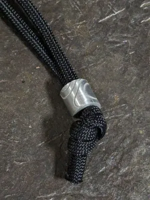 Simple Small Aluminum Lanyard Bead with Topo Pattern and a Free Lanyard